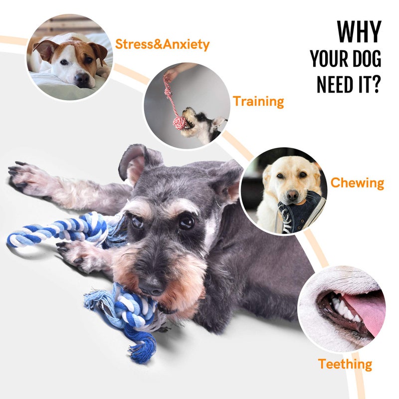 Fida Dog Rope Toys 4 Pack, Puppy Teething Sturdy Cotton Chew Tug Ropes Indoor/Outdoor, Exercise Interactive Tug O'War Toys Set for Boredom Small-Meidum Dogs - Image 2